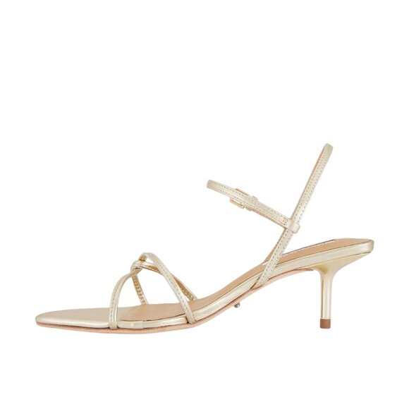 Tony Bianco Florida Sandals in Gold Nappa Metallic Gold 8 Womens Low Heels - Picture 5 of 12